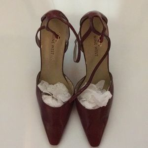 Burgundy high heels